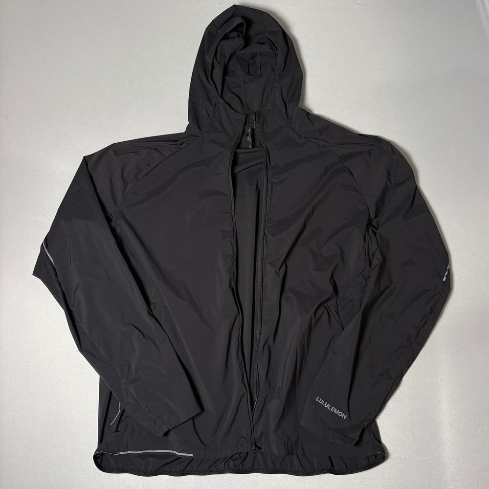 Lululemon Fast and Free Windbreaker Jacket Black Mens XXL Broken Zipper